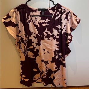 White House Black Market Floral Blouse - Pink and Purple